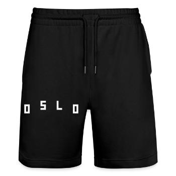 Oslo - Short de jogging bio TRAINER Stanley/Stella unisexe - noir - Devant - Nik (191cm) & Marisol (170cm)
