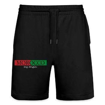 Maroc Mon Origine - Short de jogging bio TRAINER Stanley/Stella unisexe - noir - Devant - Nik (191cm) & Marisol (170cm)