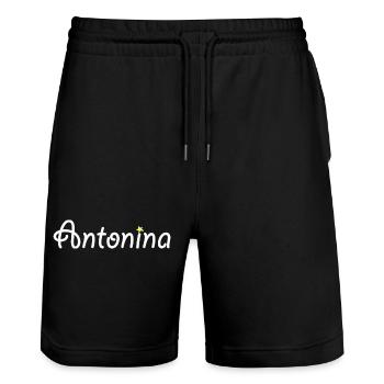Antonina - Stanley/Stella Unisex Bio Joggingshorts Trainer  - Schwarz - Vorne - Nik (191cm) & Marisol (170cm)