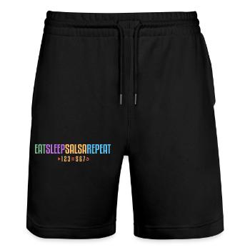 Eat Sleep Salsa Repeat – 123-567 - Stanley/Stella Unisex Bio Joggingshorts Trainer  - Schwarz - Vorne - Nik (191cm) & Marisol (170cm)