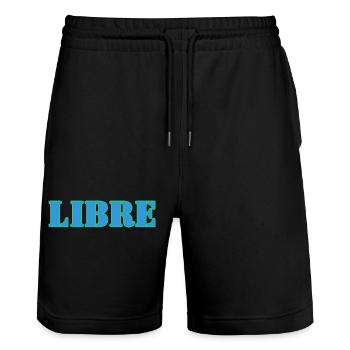 LIBRE - Short de jogging bio TRAINER Stanley/Stella unisexe - noir - Devant - Nik (191cm) & Marisol (170cm)