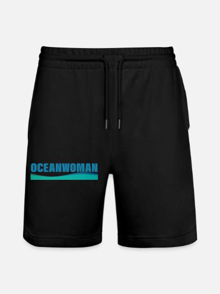 OCEANWOMAN - Stanley/Stella Trainer Unisex Organic Jogging Shorts - black