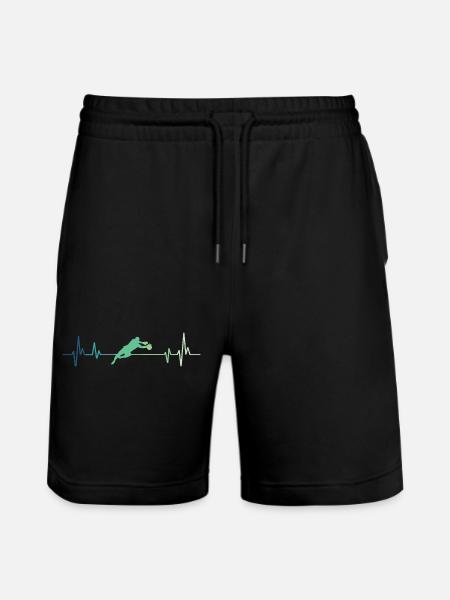 Fußballtorwart Herzschlag - Stanley/Stella Unisex Bio Joggingshorts Trainer  - Schwarz