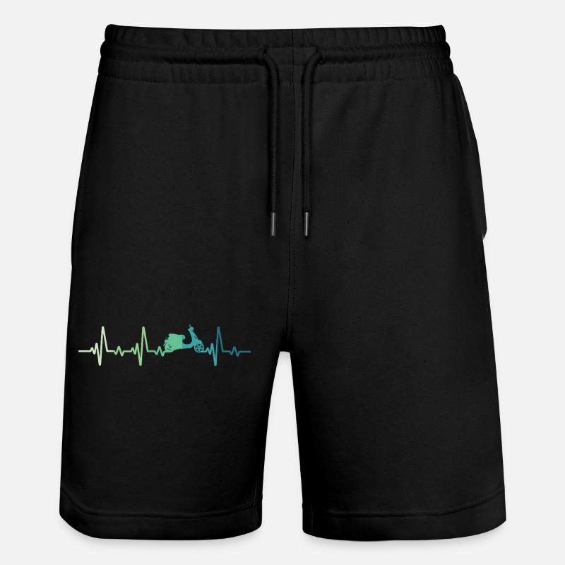Scooter-Herzschlag-Mopedroller - Stanley/Stella Unisex Bio Joggingshorts Trainer  - Schwarz
