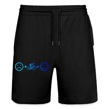 Idée cadeau pour un vélo de route avec vélo de route - Short de jogging bio TRAINER Stanley/Stella unisexe - noir - Devant - Nik (191cm) & Marisol (170cm)