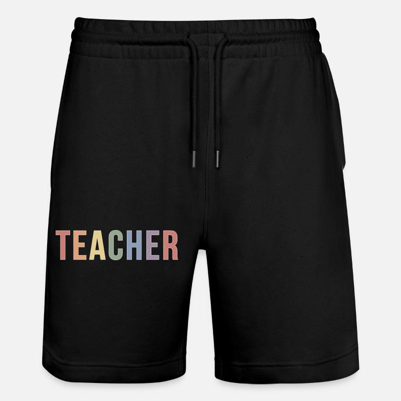 Soft-Pride-Lehrer-Typografiedesign im 90er-Jahre-Look - Stanley/Stella Unisex Bio Joggingshorts Trainer - Schwarz