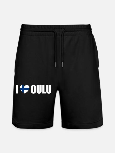 I love Oulu Finland - Stanley/Stella Trainer Unisex Organic Jogging Shorts - black