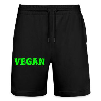 végétalien - Short de jogging bio TRAINER Stanley/Stella unisexe - noir - Devant - Nik (191cm) & Marisol (170cm)