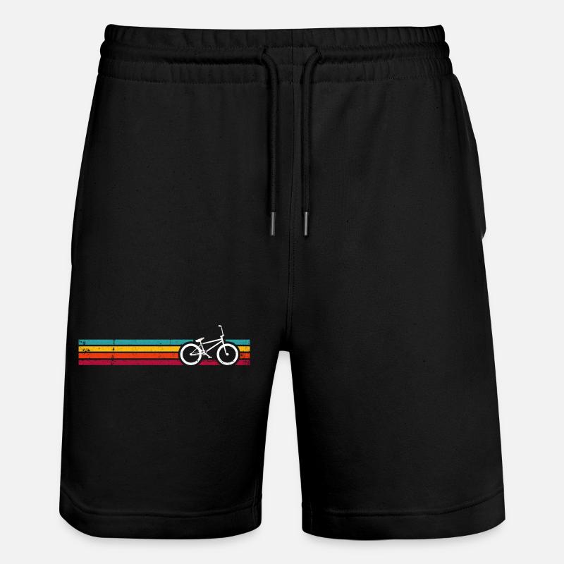 Rayures de vélo arc-en-ciel rétro - Short de jogging bio TRAINER Stanley/Stella unisexe - noir