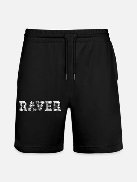 RAVER Rave Techno 90s 90s - Stanley/Stella Trainer Unisex Organic Jogging Shorts - black
