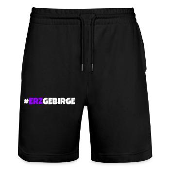 Erzgebirge meine Heimat - Stanley/Stella Unisex Bio Joggingshorts Trainer  - Schwarz - Vorne - Nik (191cm) & Marisol (170cm)