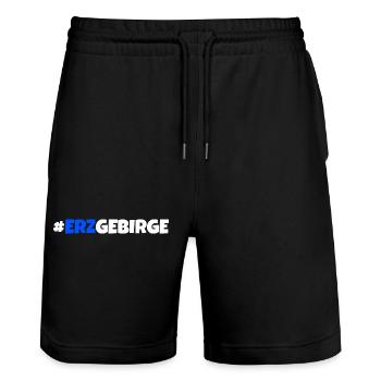 Erzgebirge meine Heimat - Stanley/Stella Unisex Bio Joggingshorts Trainer  - Schwarz - Vorne - Nik (191cm) & Marisol (170cm)