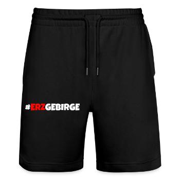 Erzgebirge meine Heimat - Stanley/Stella Unisex Bio Joggingshorts Trainer  - Schwarz - Vorne - Nik (191cm) & Marisol (170cm)