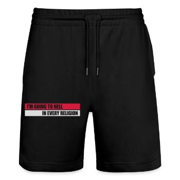 Aller en enfer - Short de jogging bio TRAINER Stanley/Stella unisexe - noir - Devant - Nik (191cm) & Marisol (170cm)