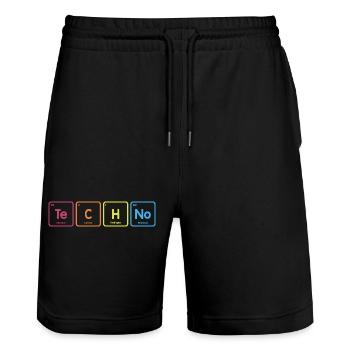 Techno-Elemente - Stanley/Stella Unisex Bio Joggingshorts Trainer  - Schwarz - Vorne - Nik (191cm) & Marisol (170cm)