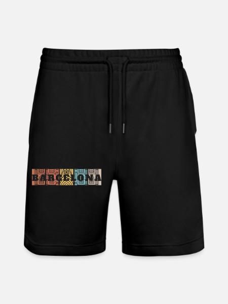 Barcelona Skyline Mosaic - Stanley/Stella Trainer Unisex Organic Jogging Shorts - black