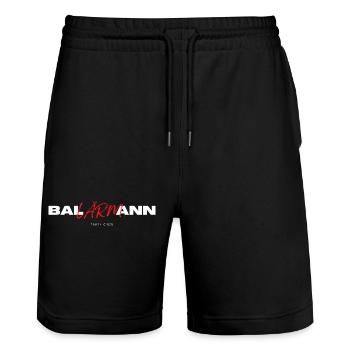 Ballärmann - Stanley/Stella Unisex Bio Joggingshorts Trainer  - Schwarz - Vorne - Nik (191cm) & Marisol (170cm)