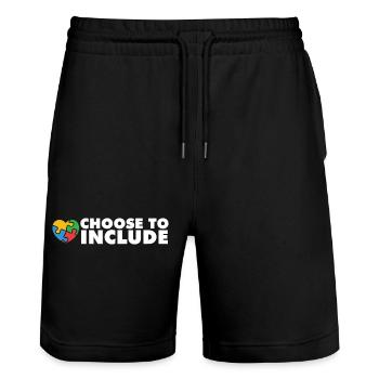 Sped Teacher Choose to Include I Encourage - Stanley/Stella Trainer Unisex Organic Jogging Shorts - black - Front - Nik (191cm) & Marisol (170cm)