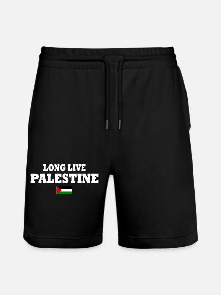 Long live palestine - Stanley/Stella Trainer Unisex Organic Jogging Shorts - black