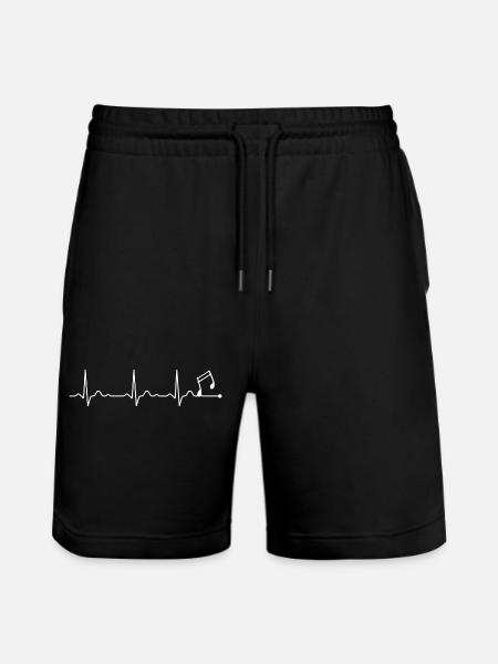 PulseMusic Rythme cardiaque - Short de jogging bio TRAINER Stanley/Stella unisexe - noir