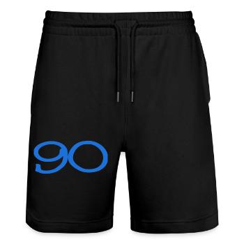 90. 90 JAHRE. 90-JÄHRIGES JUBILÄUM. 90-JÄHRIGES JUBILÄUM. - Stanley/Stella Unisex Bio Joggingshorts Trainer  - Schwarz - Vorne - Nik (191cm) & Marisol (170cm)