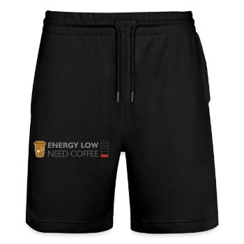 low energy need coffee - Stanley/Stella Unisex Bio Joggingshorts Trainer  - Schwarz - Vorne - Nik (191cm) & Marisol (170cm)