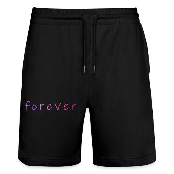 Ewig - Stanley/Stella Unisex Bio Joggingshorts Trainer  - Schwarz - Vorne - Nik (191cm) & Marisol (170cm)