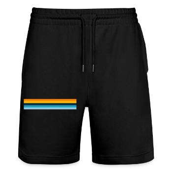 Design de rayures rétro aux couleurs vintage - Short de jogging bio TRAINER Stanley/Stella unisexe - noir - Devant - Nik (191cm) & Marisol (170cm)