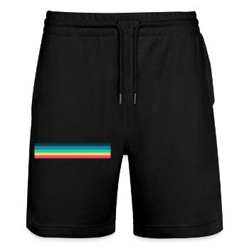 Design de rayures rétro aux couleurs vintage - Short de jogging bio TRAINER Stanley/Stella unisexe - noir - Devant - Nik (191cm) & Marisol (170cm)