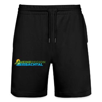 Meine Region Eisenbachtal - Stanley/Stella Unisex Bio Joggingshorts Trainer  - Schwarz - Vorne - Nik (191cm) & Marisol (170cm)