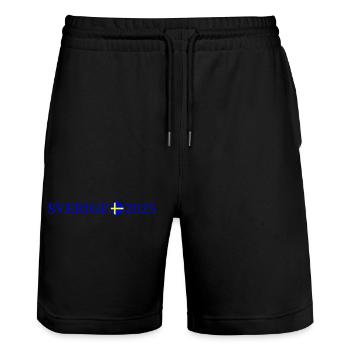 Schweden 2025 Sverige - Stanley/Stella Unisex Bio Joggingshorts Trainer  - Schwarz - Vorne - Nik (191cm) & Marisol (170cm)
