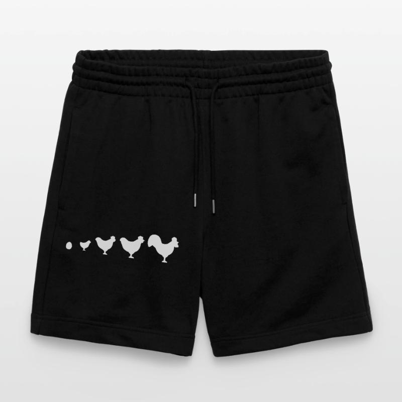 Evolution Farmer Chicken Rooster Funny Stanley/Stella Trainer Unisex Organic Jogging Shorts