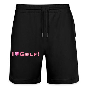 Golf, Ladiesgolf, Fashion, Stylish, Sporty - Stanley/Stella Trainer Unisex Organic Jogging Shorts - black - Front - Nik (191cm) & Marisol (170cm)