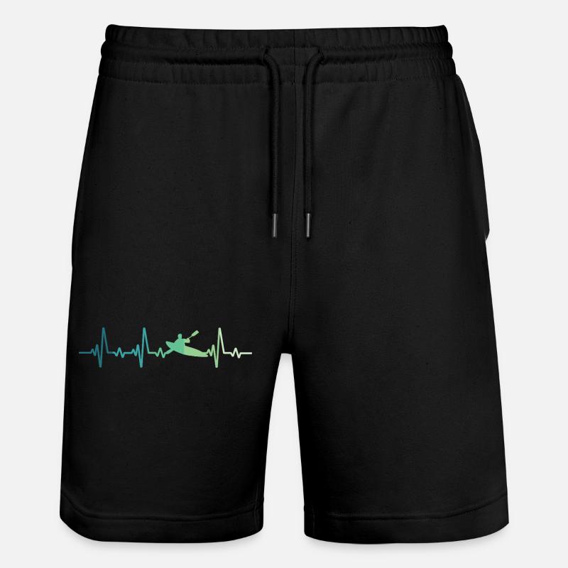 canoéiste kayak battement de coeur canoë - Short de jogging bio TRAINER Stanley/Stella unisexe - noir