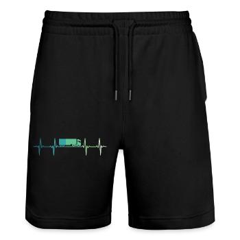camion battement de coeur cadeau chauffeur routier - Short de jogging bio TRAINER Stanley/Stella unisexe - noir - Devant - Nik (191cm) & Marisol (170cm)