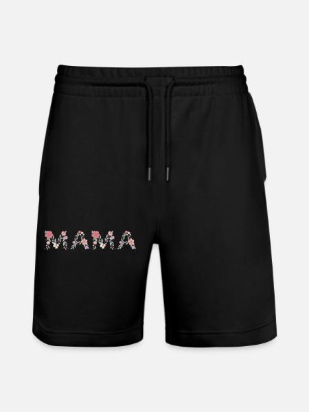 Mama Bloem Bloemen Lettertype Beste Moederdag - Stanley/Stella uniseks bio-joggingshorts Mover - zwart