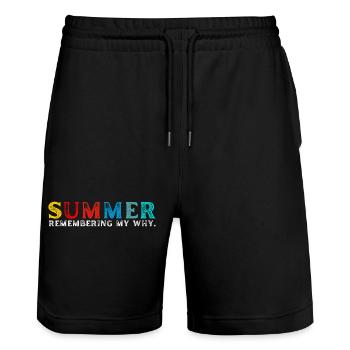 Funny Summer Break Quote Remembering My Why - Short de jogging bio TRAINER Stanley/Stella unisexe - noir - Devant - Nik (191cm) & Marisol (170cm)