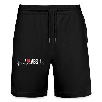I Love VBS Heartbeat Bible School Teacher Gift - Stanley/Stella Trainer Unisex Organic Jogging Shorts - black - Front - Nik (191cm) & Marisol (170cm)