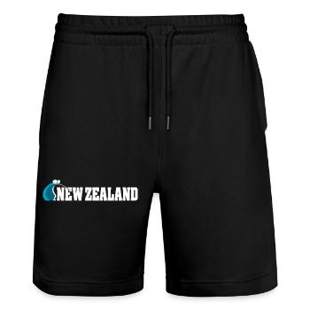 Kiwi-Vogel-Karikatur Neuseeland - Stanley/Stella Unisex Bio Joggingshorts Trainer  - Schwarz - Vorne - Nik (191cm) & Marisol (170cm)