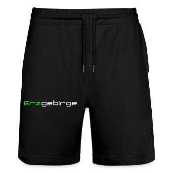Erzgebirge - Stanley/Stella Unisex Bio Joggingshorts Trainer  - Schwarz - Vorne - Nik (191cm) & Marisol (170cm)