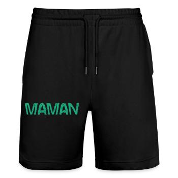 I LOVE. I LOVE YOU. MAMAN. FÊTE DES MÈRES. - Short de jogging bio TRAINER Stanley/Stella unisexe - noir - Devant - Nik (191cm) & Marisol (170cm)