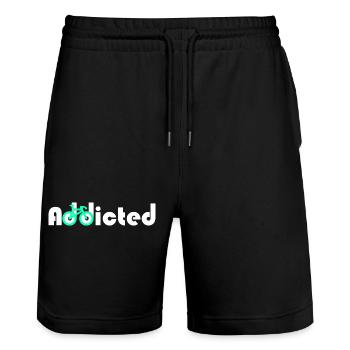 Addicted to cycling - Stanley/Stella Trainer Unisex Organic Jogging Shorts - black - Front - Nik (191cm) & Marisol (170cm)