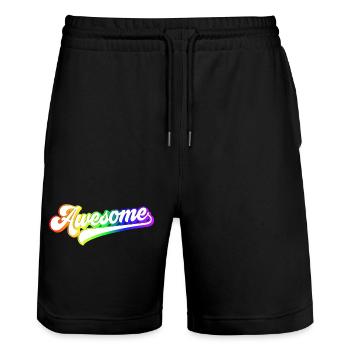 Awesome LGBTQ Pride | Show pride and diversity - Stanley/Stella Trainer Unisex Organic Jogging Shorts - black - Front - Nik (191cm) & Marisol (170cm)
