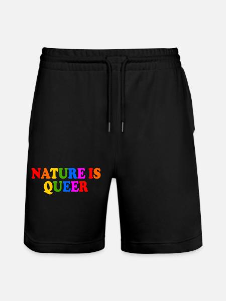 Nature is queer - Stanley/Stella Trainer Unisex Organic Jogging Shorts - black