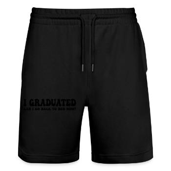 I Graduated Can I Go Back To Bed Now 2023 2024 - Stanley/Stella Trainer Unisex Organic Jogging Shorts - black - Front - Nik (191cm) & Marisol (170cm)