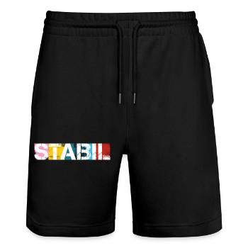 Stabil - Stanley/Stella Unisex Bio Joggingshorts Trainer  - Schwarz - Vorne - Nik (191cm) & Marisol (170cm)