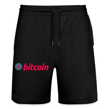 Bitcoin - Stanley/Stella Trainer Unisex Organic Jogging Shorts - black - Front - Nik (191cm) & Marisol (170cm)
