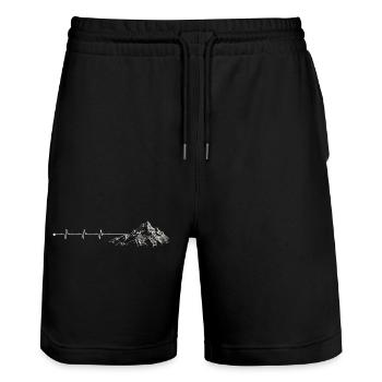 Heartbeat Mountain Ridge - Short de jogging bio TRAINER Stanley/Stella unisexe - noir - Devant - Nik (191cm) & Marisol (170cm)