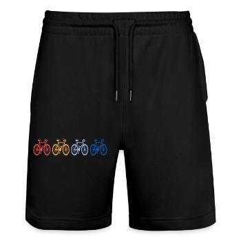 Fahrrad Retro Bike Vintage - Stanley/Stella Unisex Bio Joggingshorts Trainer  - Schwarz - Vorne - Nik (191cm) & Marisol (170cm)