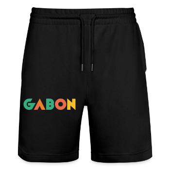 Gabon - Short de jogging bio TRAINER Stanley/Stella unisexe - noir - Devant - Nik (191cm) & Marisol (170cm)
